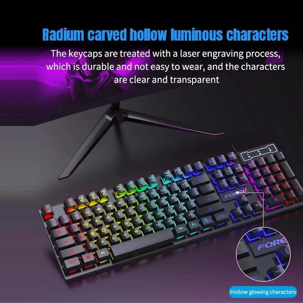 LumiStrike Pro: 104-Key Backlit Mechanical Keyboard & Mouse Set™