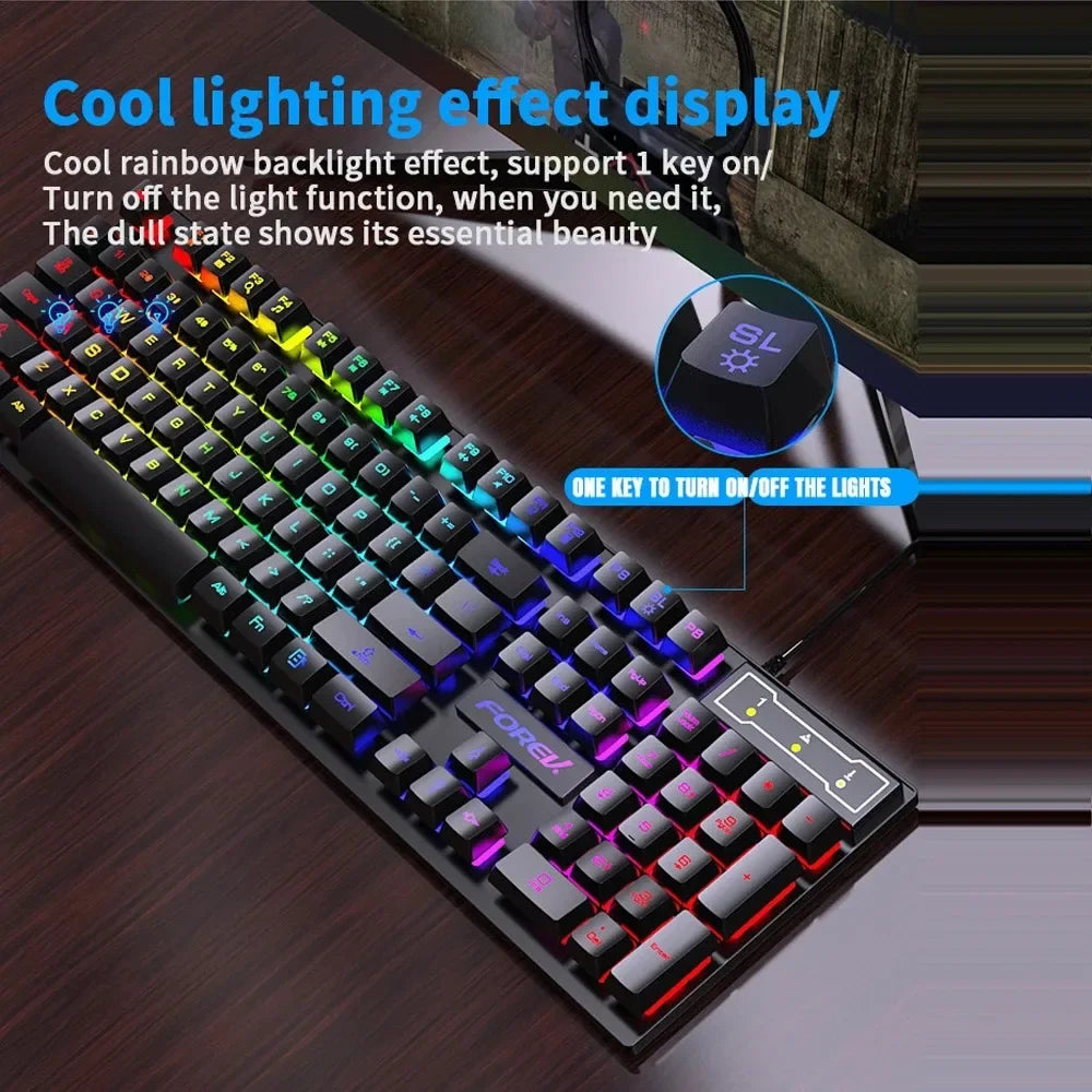 LumiStrike Pro: 104-Key Backlit Mechanical Keyboard & Mouse Set™