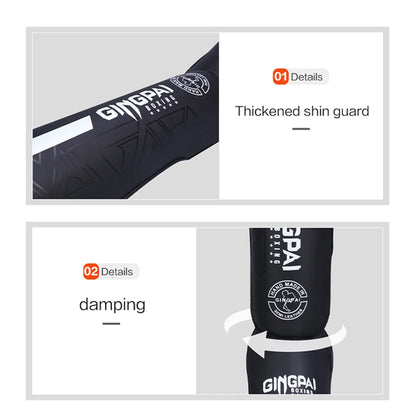 StrikeShield Pro: Premium PU Leather Boxing & MMA Shin Guards with Ankle Support™